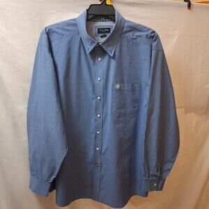 Ariat Pro Series Men's Blue Button-Down Shirt Western Sun Protection Fabric-XXXL